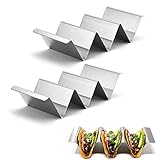 Taco Halter Ständer,2 Pack Edelstahl Taco Halter Taco Halter Stand Set Taco Tray Holder Taco Stands Mexikanisches Lebensmittelregal Taco Rack Wellenförmiges Taco Tray Hält für Geschirrspüler und O