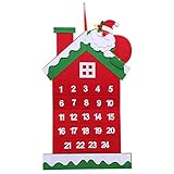 HUIJ Filz Weihnachtsbaum Adventskalender,Weihnachten Countdown Kalender Anhänger Filz Weihnachtsbaum Kalender Ornament Weihnachtsdekoration Aufkleb