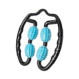 QASUF U-förmige Triggerpunkt Massagewalzen Geeignet für Arm, Bein, Hals und Muskelgewebe Fitness Gym Yoga Pilates Übung 4 Radblock Yoga Roller Fitness Yoga Trainingstool (Color : Black Blue)