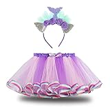 Overdose Tutu Mädchen Kinder Rock Tüllrock 50er Jahre Short Ballett Tanz Regenbogen Kleid Cosplay Krinoline Petticoat für Rockabilly