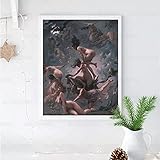 WJHGA Die Abfahrt von Leinwand Gemälde Luis Ricardo Falero Berühmte Wandkunst Dekor für Wohnzimmer- 20'x28'