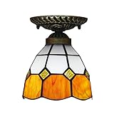J.SCT-5 Tiffany Style Mini Deckenleuchten Vintage mediterrane handgefertigte Glasmalerei Deckenleuchte Leuchte für Korridor Balk