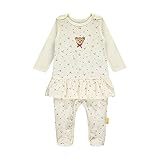 Steiff Baby-Mädchen Set Strampler + T-Shirt Langarm Unterwäsche, Winter White, 62