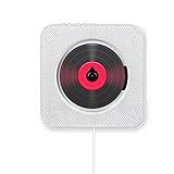 GFDFD. Tragbare CD MP3 Bluetooth Player Wandmontage Home Audio-Lautsprecher Pränatal mit Fernbedienung FM Radio USB-Repeater (Color : White)