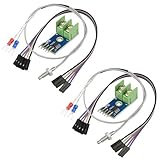 XLX 2PCS DC 3-5V MAX6675 Thermoelementmodul Mini Board und 2PCS K Typ Thermoelement Temperatursensor mit Kab