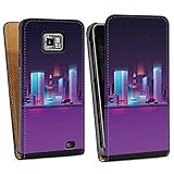 DeinDesign Tasche kompatibel mit Samsung Galaxy S2 Flip Case Hülle Schwarz Skyline Stadt Jap