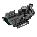 AOMEKIE Zielfernrohr 4x32mm mit Fiberoptic und 20mm/22mm Schiene Airsoft Red Dot Visier Sight Leuchtpunktvisier Rotpunktvisier für Jagd Softair und Armb