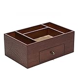 Holz Schreibtisch Kosmetik Aufbewahrungsbox Große Kapazität Desktop Aufbewahrungsbox mit Schubladen Halskette Ohrringe Ring Finishing Schmuckschatulle, Damen Geschenkbox Aufbewahrungsbox