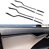 ABS-Carbon-Faser-Auto-Innentürverkleidungs-Innenleisten-Zierleisten für Tesla Model S 2016-2020, Auto-Innendekoration, 3M-Kleber und einfache Montag