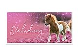 Friendly Fox Pony Einladung - 12 Pferde Einladungskarten zum Geburtstag Kinder Mädchen - Einladung Kindergeburtstag - Pferde Geburtstag - inkl. passende Umschläg