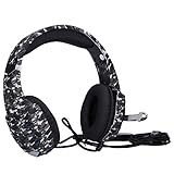 Lazmin112 Kabelgebundenes Gaming-Headset, Python Fly G9000PROCC Mehrfarbiges 3D-Surround-Sound-E-Sport-Headset mit Geräuschunterdrückung für PS4(Tarnung grau)