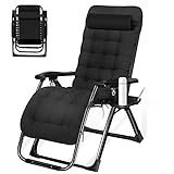 Sonnenliege Liegestuhl Klappbar mit Kissen-Unterstützung, Gartenstuhl Hochlehner für Patio-Garten-Strand-Pool (Gewicht Kapazität: 200 kg)