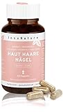 Natürlicher Haut, Haare & Nägel Komplex mit Haar-Vitamin Biotin, Zink (Zinkbisglycinat), Hyaluronsäure (500-700 kDa), Bambus (Silizium), Brennesselsamen, Camu Camu (VitaminC) + Vitamin E. 60 Kap