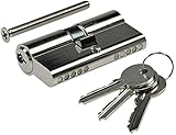 ChiliTec Schließzylinder Profil-Zylinder Türzylinder 30/30mm für DIN Einsteck-Schlösser erhöhte Sicherheit Zylinder + 3 Bartschlüssel, 60mm 30+30