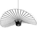 Vertigo Lampe Schwarz E27 Hängeleuchte Wohnzimmer Vintage Kronleuchter LED Licht Höhenverstellbar Hut Design, Lampenschirme aus Elastischer Stoff, Retro Pendelleuchte für Schlafzimmer Bar Cafe Ø100