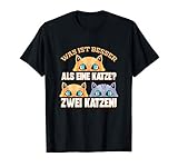 Zwei Katzen Süßes Geschenk Katze Spruch Haustier Kater T-S