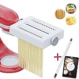 STERNEKOCH® Nudelaufsatz geeignet für Kitchenaid-Standmixer - Nudelaufsatz Set für perfekte Pasta wie beim Italiener - [inkl. GRATIS REINIGUNGSBÜRSTE UND REZEPTHEFT] - Ideales Kitchenaid Zubehö