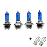 INION® SET- 4 x Stück H7 55W PX26D UV-Kristallglas mit GAS - XENON OPTIK Halogen Lampen Long Life Birnen Super White + 2x T10 Glassockellampen Autolamp