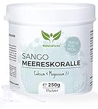 NaturaForte Sango Meereskoralle Pulver 250g - Natürliche Quelle für Kalzium & Magnesium, Hochdosierte Sango Koralle, Korallenk