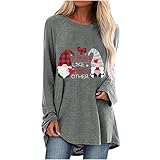 SUNNSEAN Sportbekleidung Teenager Mädchen Valentinstag Liebe Herzen Drucken Damen Lange Ärmel Pullover Rundhals Tops 90S Streetwear Pulli Streetwear Bluse Tops Ob