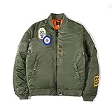GLLX Bomberjacke Fliegerjacke Blouson Sweatjacke Aus Baumwolle Für Herren Und Damen,Grün,L