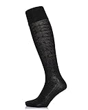 Kendindza Herren Overknee Strümpfe Socken einfarbige Knie-Strümpfe Oktoberfest knie-lang mit Muster (2er Pack, Schwarz)