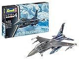 Revell 03844 Lockheed Martin F-16D Tigermeet 2014, Flugzeugmodell 1:72, 21,3 cm originalgetreuer Modellbausatz für Fortgeschrittene, unlack