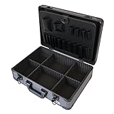 HMF 14601-02 Alu Werkzeugkoffer leer, verstellbare Facheinteilung, 46 x 15 x 33