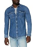 Tommy Jeans Herren TJM Western Denim Shirt Hemd, Mittelindigo, L