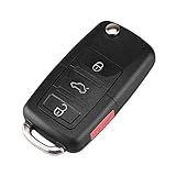 Hkgk 4 Tasten Fernbedienung Flip Klappschlüssel Gehäuse für VW Volkswagen MK4 Bora Golf 4 5 6 Passat Polo Bora T
