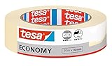 tesa Malerband ECONOMY - Vielseitiges Klebeband für Malerarbeiten ohne Lösungsmittel - Bis zu 4 Tage nach Gebrauch rückstandslos entfernbar, 50 m x 30