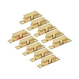 LOOTICH Messing Robust Doppel-Kugelschnäpper 50mm Türschapper Möbel-Schnapper mit Verstellbaren Türstopper Türschnäpper für Küche Schranktüren Schränke (10 Stück)