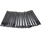 Namner 20 Stück Leder Prägestempel Set, Schwarze Leder Stempel Werkzeuge DIY Leder Punziereisen Set Verschiedene Formen Stempel Set zur kunstvollen Bearbeitung von L