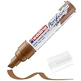 edding 5000 Acrylmarker breit - haselnuss - 1 Acrylstift wasserfest - breite Keilspitze 5-10 mm - Acryl Farben zum Malen auf Leinwand, Malpapier und Holz - Acrylstifte für S