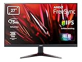 Acer Nitro VG270 Gaming Monitor 27 Zoll (69 cm Bildschirm) Full HD, 75Hz HDMI, 60Hz VGA, 1ms (VRB), 2xHDMI 1.4, VGA, HDMI FreeSync, Schwarz/