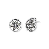 Engelsrufer Blume des Lebens Ohrstecker für Damen Vintage Look 925er-Sterlingsilber Markasit Größe 10