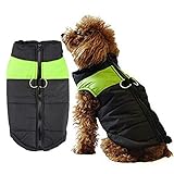 Shinmax Hundemantel Winterjacke wasserdichte Jacke,Warm Regenmantel Kleine Mittlere Große Fleece, Gefütterter Brustschutz Puffer Hund Welpen Kleidung Weste für Herbst W