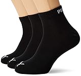 PUMA unisex Quarter Sportsocken Kurzsocken Socken 271080001 18 Paar, Farbe:Schwarz, Menge:18 Paar (6x 3er Pack), Größe:35-38, Artikel:-200 black