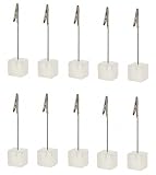 sin4sey 10er Set Memoclip Sitzkartenhalter Postkartenhalter Fotohalter Tischkartenhalter Namenshalter (transparent)