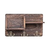 YDLJX Schlüsselbrett mit Ablage, Modern Schlüsselboard Schlusselhanger Schlüssel Aufbewahrung Schlüsselleiste Wandorganizer Hakenleiste Mit 3 Haken für Eingangsbereich, Mudroom, Flur (30x18x8.2cm)