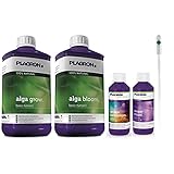 IVORYS-GARDEN Plagron Alga Grow + Alga Bloom je 1 L + Pipette Flüssig Dünger Set für Wachstum und Blüte 100% organischer Universaldünger Fertilizer Starter Pack NPK Grünpflanzendünger (Boost Pro Kit)