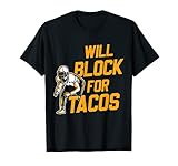 Lustiger Fußballspieler wird für Tacos Offensive Lineman blockieren. T-S