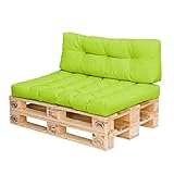 Royal Schneider Palettenkissen Set Palettensofa Palettenpolster Sitzkissen Rückenkissen 120x80cm, 2er Set, 500-19 Grüner Ap