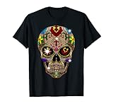 Sugar Skull Blumen Day Of The Dead Dia Muertos Tee Geschenk T-S