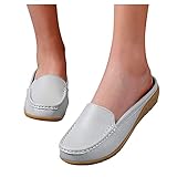 Geilisungren Schuhe Schnalle Riemen Damen Runde Zehen Geschlossen Loafer Leder Freizeit Mokassins Freizeitschuhe Halbschuhe Bootsschuhe Outdoor Slip on Sandalen Flache Schuhe für Damen Eleg