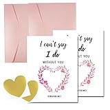 I Can't Say I Do Without You- Hochzeits-Kratzkarte, Brautjungfer-Anfrage, Trauzeugin, Geschenke für Hochzeit, Geschenk von Braut, Hochzeitseinladungskarte, Blanko-Karte (2 Karten + 2 Herz-Aufkleber)
