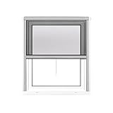 jarolift 4 in 1 Zanzara Insektenschutzrollo Fliegengitter für Fenster, Bausatz mit Aluminium-Rahmen, Robustes Fiberglas-Gewebe, 100 x 160 cm (B x H), Silb