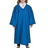 Abschluss Gown Kinder Einfarbig Reißverschluss Kinder Bachelor Kleid Langarm Tops Talar mit Hut Graduation Robe Bachelor mit Quaste für kirchliche Aktivitäten Graduation Chor Klerus Gew