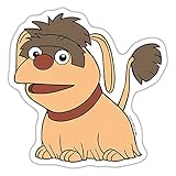 Spreadshirt Sandmännchen Und Seine Freunde Hund Moppi Sticker, One Size, Mattweiß