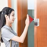 FiedFikt Intelligente berührungslose feste Hänge-Thermometer, Stirn-Körpertemperaturmessung, Thermometer mit Fieberalarm für öffentliche Orte, Büro, Zuhause, Supermarkt, Schule, Gemeinschaftseingang